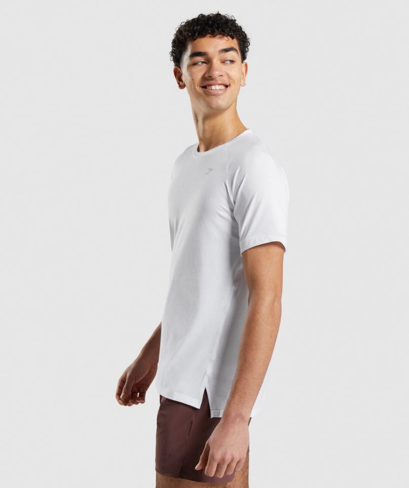 Men's Gymshark Studio Amplify T-Shirts White | NZ 0CNQVD